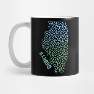 Illinois State Outline Maze & Labyrinth T-Shirt Mug